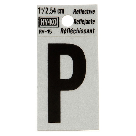 Hy-Ko 1.25In Reflective Letter P, 10PK B00388